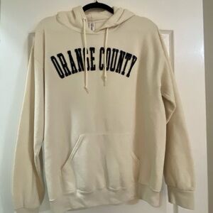 Orange County Cream Pullover Hooded Sweatshirt - Size Medium